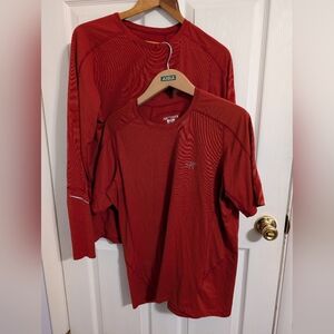 Arcteryx Mens Shirts Size Large Lot Of 2 Orange Long Short Sleeve Active Tops